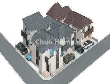 江戸川区西篠崎1丁目新築分譲住宅の完成予想図|外観パース