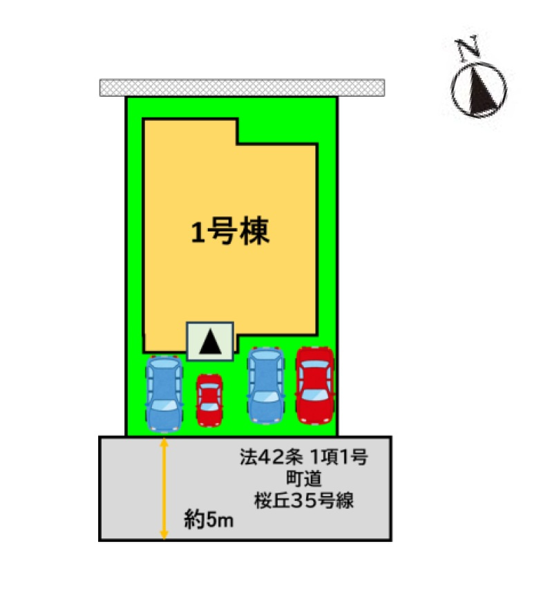 糟屋郡志免町桜丘3丁目第7-1棟（1号棟）の区画図|配置図(1号棟)
