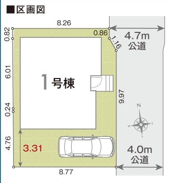 松戸市五香8丁目【高木第二小学校:徒歩3分】の区画図|区画配置図