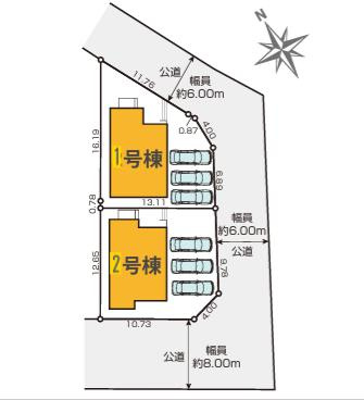 八王子市　七国　新築一戸建て　３期の区画図|～角地につき陽当たり・風通しも良好です～