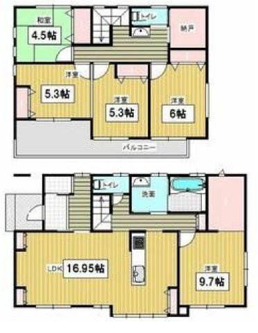 売戸建　小山市西城南の間取り