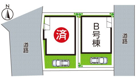 高槻市寿町　新築一戸建ての区画図|全2区画