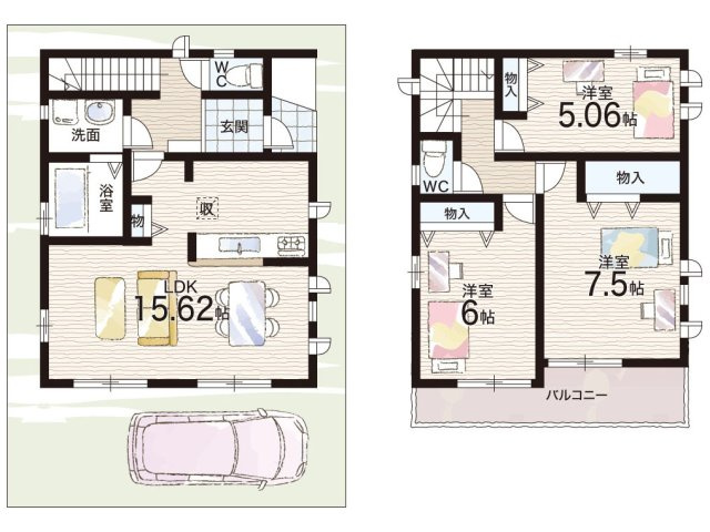 高槻市寿町　新築一戸建ての間取り|B号地