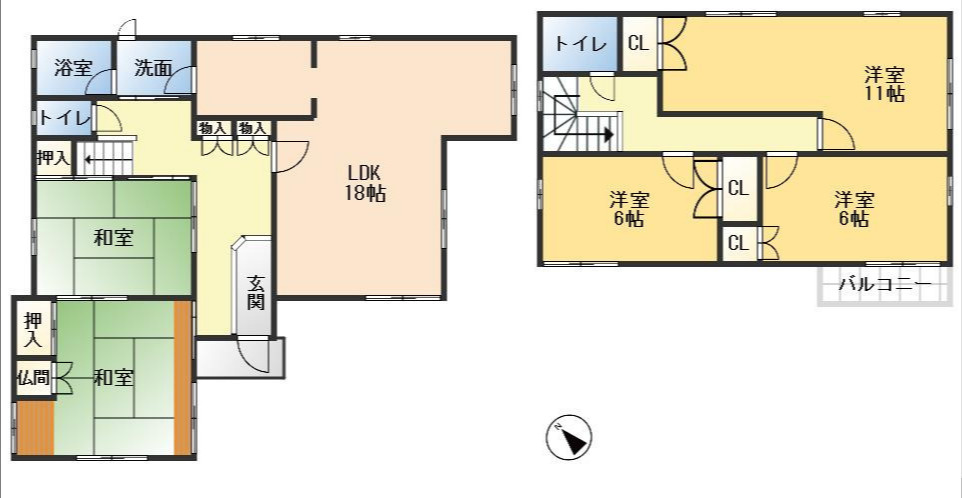 茨木市山手台7丁目　中古戸建の間取り
