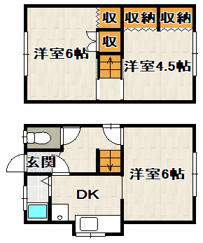 川面6丁目貸家の間取り