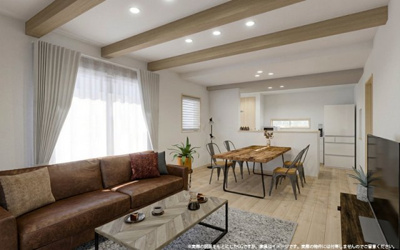 【完成予想図】 | 【LDK　イメージパース】
※画像は設計図面を基に作成したイメージです。