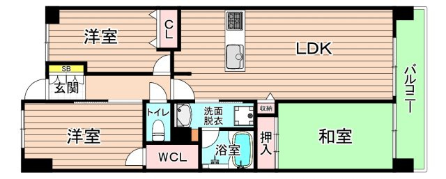 大阪市都島区毛馬町２丁目の賃貸マンションの間取り