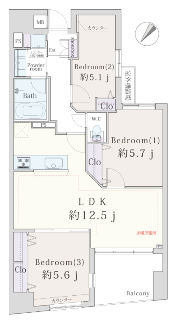 エルズ新横浜【仲介手数料無料】の間取り