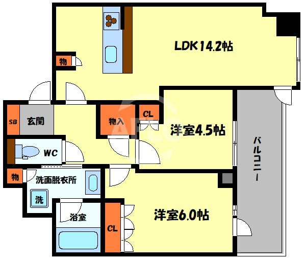 パークタワー北浜の間取り|パークタワー北浜　間取り