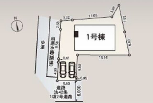 佐賀市大和町東山田第３の区画図|3台　駐車可能