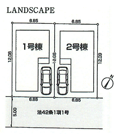 青梅市末広町1丁目　新築戸建全2棟の区画図