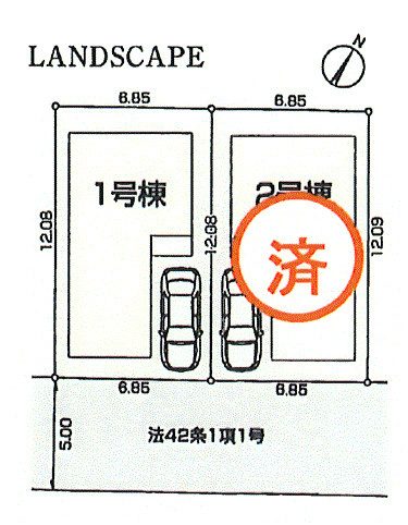 青梅市末広町1丁目　新築戸建全2棟の区画図