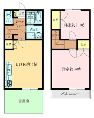 日野市新町４丁目のテラスの間取り