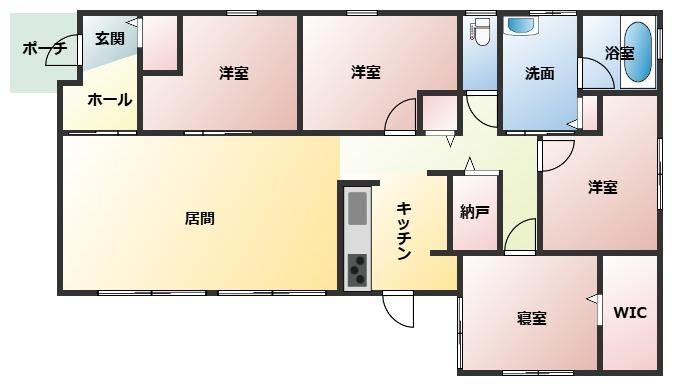 都城市五十町の中古一戸建の間取り
