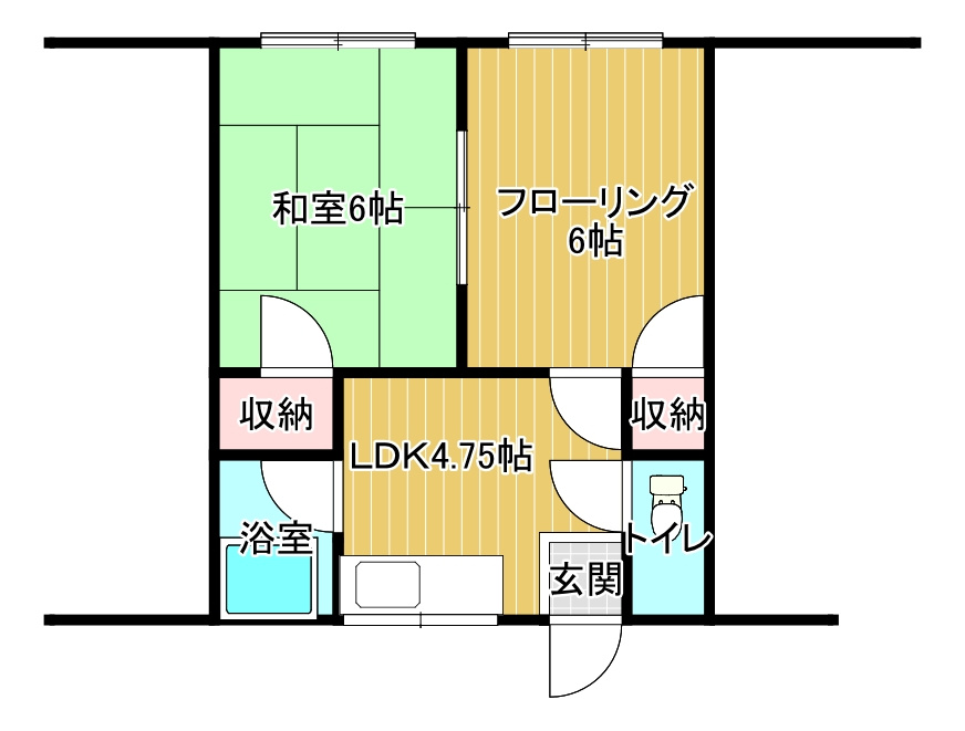 遠野市松崎町白岩１６地割のアパートの間取り