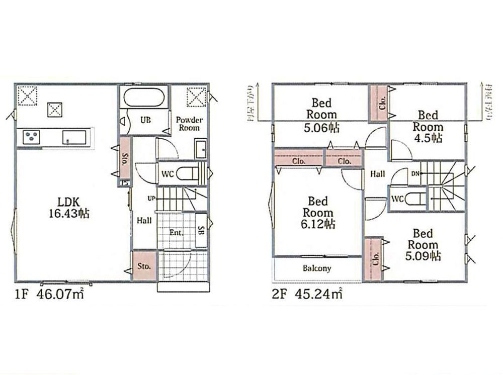 守山区小幡4丁目(全4棟)の間取り
