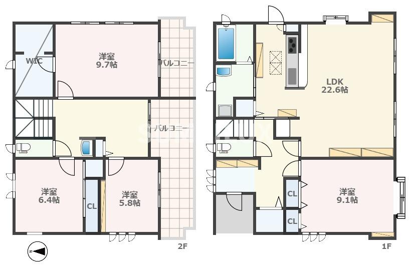 江津２丁目戸建貸家の間取り