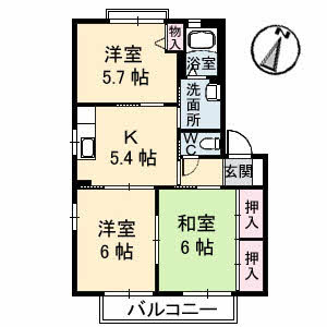 【間取り】 |  シャーメゾン２１　Ｂ棟 