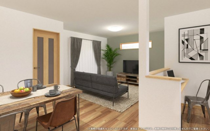 【完成予想図】 | 【LDK　イメージパース
※画像は設計図面を基に作成したイメージです。