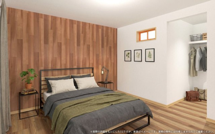 【完成予想図】 | 【主寝室　イメージパース
※画像は設計図面を基に作成したイメージです。