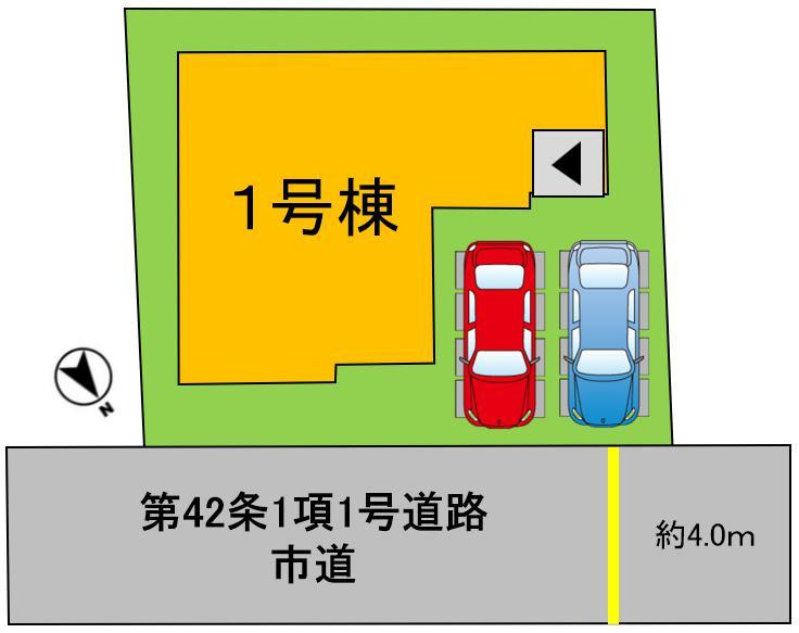 倉敷市茶屋町の新築一戸建の区画図