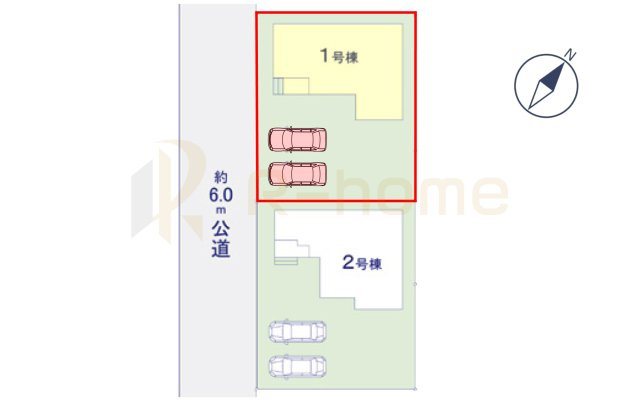 つくば市南中妻4期　新築戸建て　1号棟の区画図|大きなお買い物だからこそ、メリット・デメリットを伝えさせて頂きます。
R-homeにお任せください♪