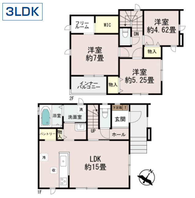 ハートフルタウン宜野湾市嘉数　C号棟の間取り|3LDK