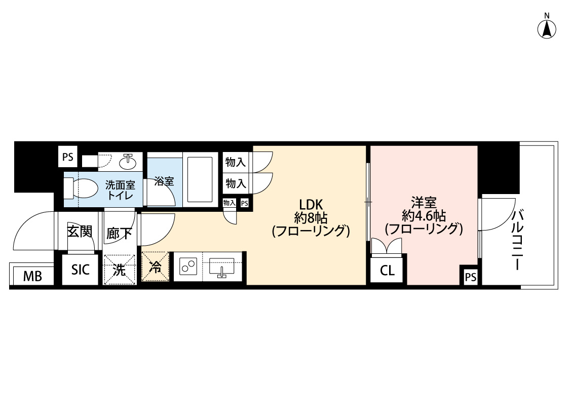 クレヴィア日暮里 THE PLACE の間取り