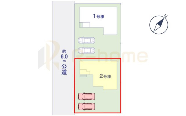 つくば市南中妻4期　新築戸建て　2号棟の区画図|大きなお買い物だからこそ、メリット・デメリットを伝えさせて頂きます。
R-homeにお任せください♪
