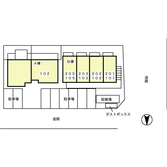 ローズベリーA・Bの区画図