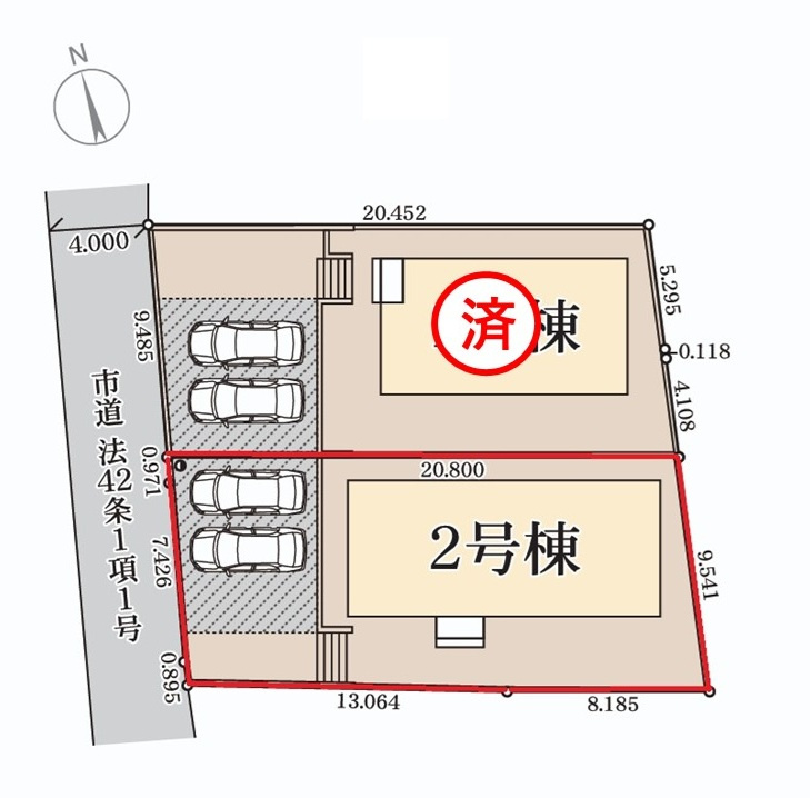 リーブルガーデン  日立市東大沼町　第1　2の区画図|敷地面積約58坪。気になる他の物件と合わせての現地ご案内も可能です。HPから、またお電話でも、お気軽にお問い合わせください。