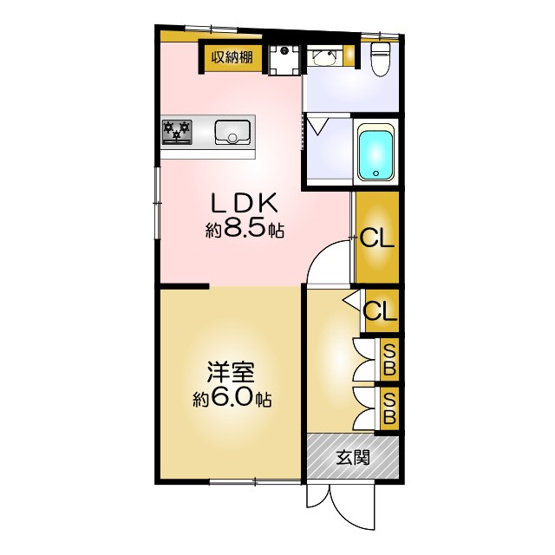 【間取り】 | 戸崎通3丁目貸家