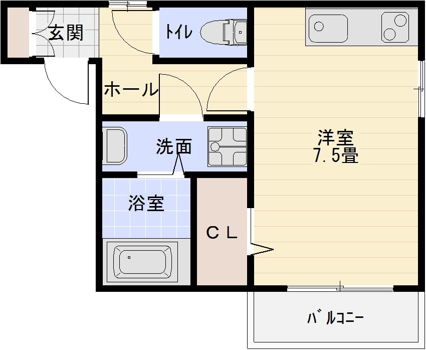 セジュールエルグリーンの間取り|セジュールエルグリーン　間取り　1R