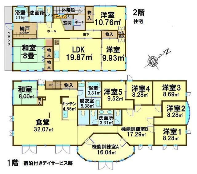 小山市乙女貸店舗の間取り
