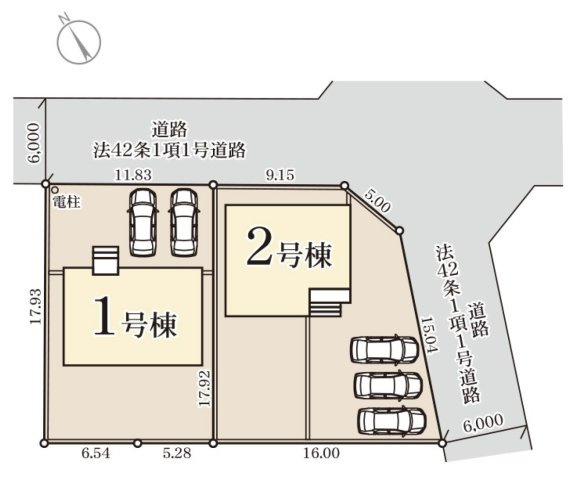 【LiveleGarden】下野市緑 第3 全2棟の区画図
