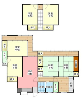 【間取り】 | 宇部市東藤曲2丁目中古住宅／2階建