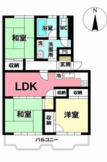 【間取り】 | パビリオン平坂 | LDK北側の部屋は和室（修正予定）