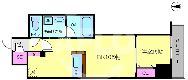 クロスレジデンス阿波座の間取り|アーバネックス阿波座駅前　間取り