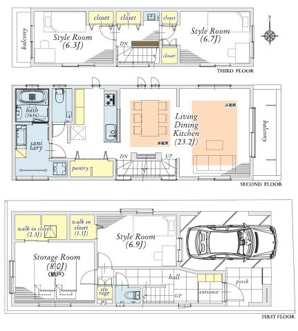 杉並区松ノ木2丁目 丸ノ内線 新高円寺駅 新築戸建の間取り