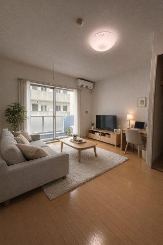コルトーナ弐番館の居間・リビング|AIによるイメージ画像です