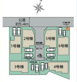 平塚市南原2丁目　新築戸建　全6棟6号棟の区画図