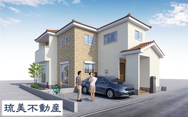 沖縄市泡瀬（全3棟）3号棟の外観パース|3号棟外観パースです