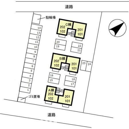 シャンポワール　Ｃの区画図|当社、チルホームのHPもご覧ください(^^)/物件情報多数♪
