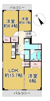 【間取り】 | 栄南団地　3号棟　8階