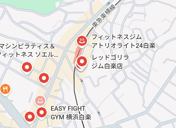 白楽ハウスの地図|白楽周辺にはスポーツジムも多くあります！