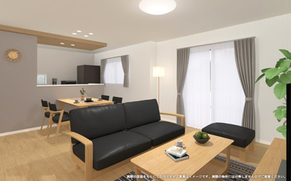 【完成予想図】 | 【LDK　イメージパース】
※画像は設計図面を基に作成したイメージです。