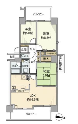 RICウエストコート7番街5番館の間取り