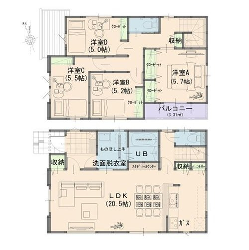 よかタウン　岡山市南区南輝2丁目（1期）【仲介手数料無料】の間取り