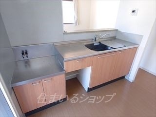 グランバリエ３４０　A棟のキッチン|勝手口あり