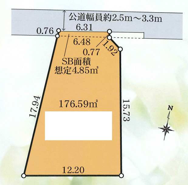 藤沢市鵠沼桜が岡１丁目　売地の土地図|土地面積　358.99㎡（108.59坪）